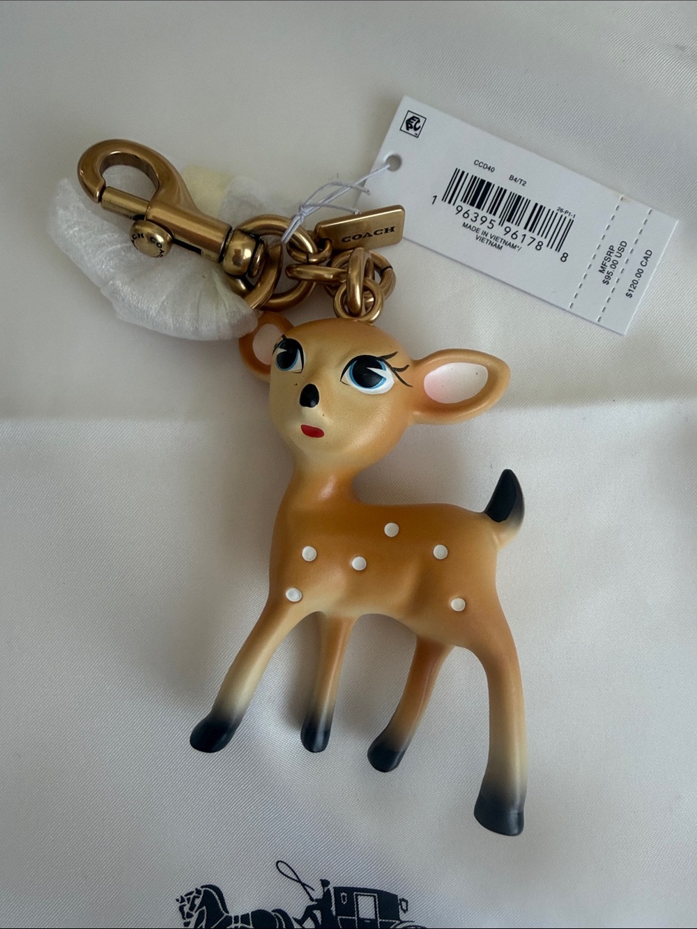 NWT Coach Outlet Deer Bag Charm—Sold Out - Picture 3 of 12